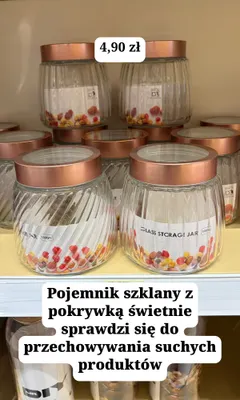 Pojemnik szklany z pokrywką Glass Storage Jar promocja w MR. DIY