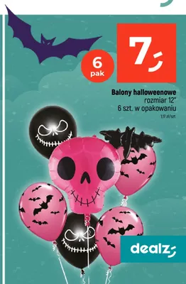 Balony halloweenowe rozmiar 12" 6-pak promocja w Dealz