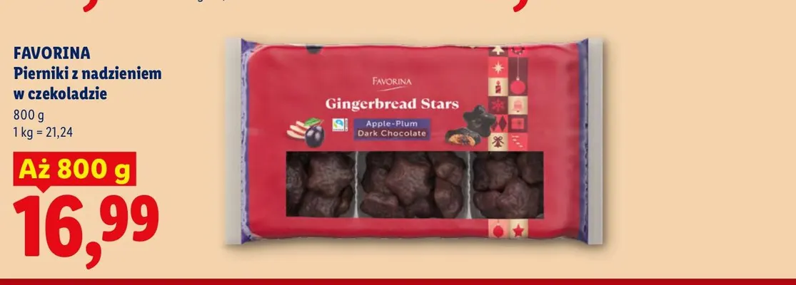 Pierniki z nadzieniem w czekoladzie Favorina promocja w Lidl