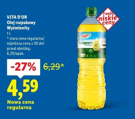 Olej rzepakowy Wyśmienity promocja w Lidl
