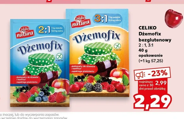 Środek żelujący Dżemofix 3:1 Celiko Natura promocja w Kaufland