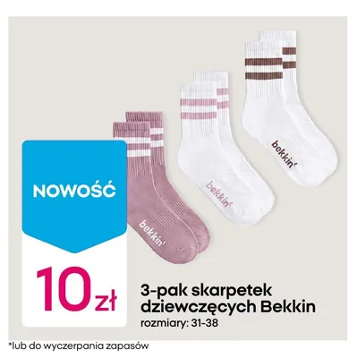 Skarpetki dziewczęce Bekkin 3-pak promocja w Pepco