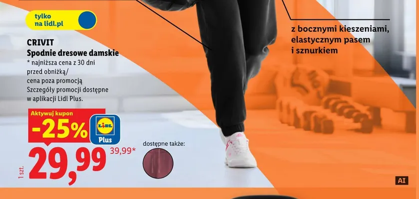 Spodnie dresowe damskie Crivit promocja w Lidl