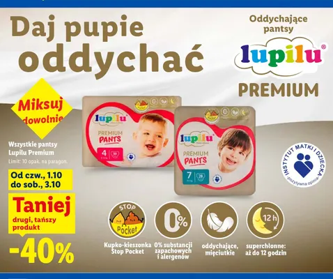 Pantsy Lupilu Premium promocja w Lidl