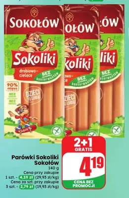 Parówki Sokoliki Sokołów promocja w Dino