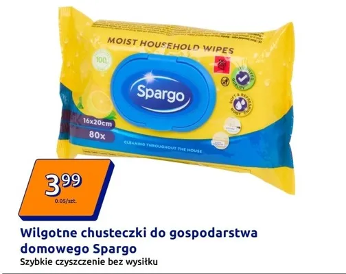 Wilgotne chusteczki do gospodarstwa domowego promocja w Action
