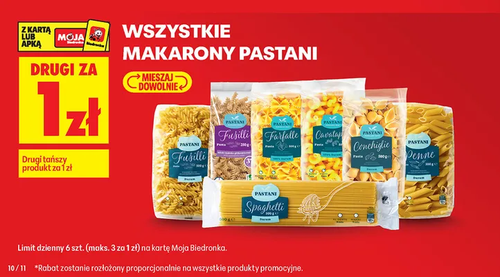 Makaron spaghetti Pastani promocja w Biedronka