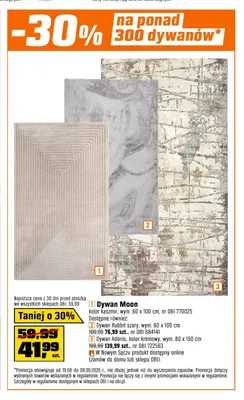 Dywan Adonis kolor kremowy 80x150 cm promocja w OBI