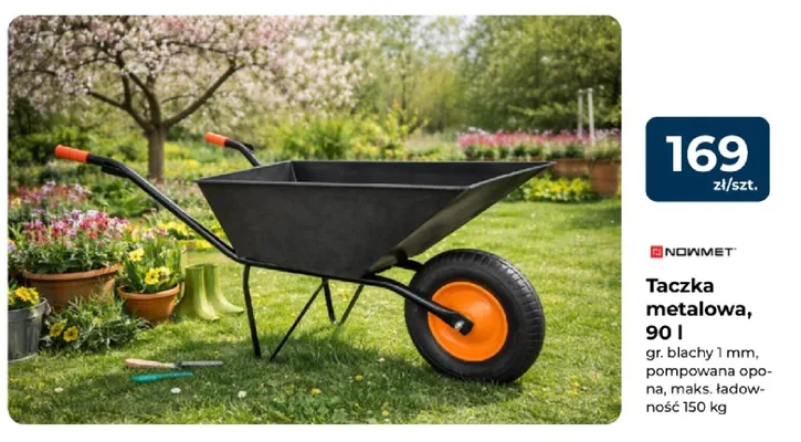 Taczka metalowa, 90 l promocja w PSB Mrówka