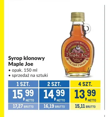 Syrop klonowy Maple Joe promocja w Makro