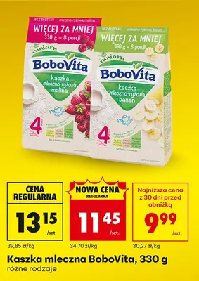 Kaszka mleczno-ryżowa banan promocja w Biedronka
