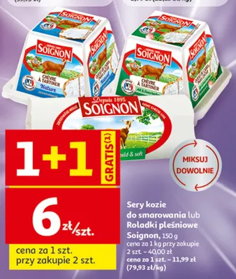 Roladki pleśniowe Soignon promocja w Auchan