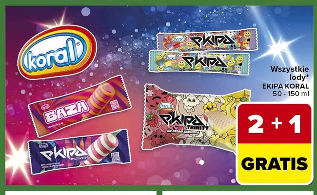 Lody EKIPA KORAL promocja w Carrefour Express