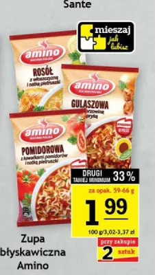 Zupa błyskawiczna Amino Rosół z włoszczyzną promocja w Gram Market