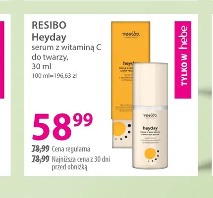 Serum z witaminą C do twarzy Heyday Resibo promocja w Hebe