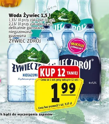 Woda Żywiec Zdrój gazowana promocja w Prim Market