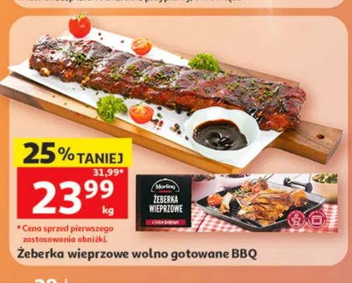 Żeberka wieprzowe wolno gotowane BBQ Morliny promocja w Auchan