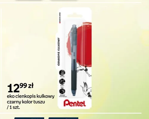 Eko cienkopis kulkowy Pentel czarny kolor tuszu promocja w Empik