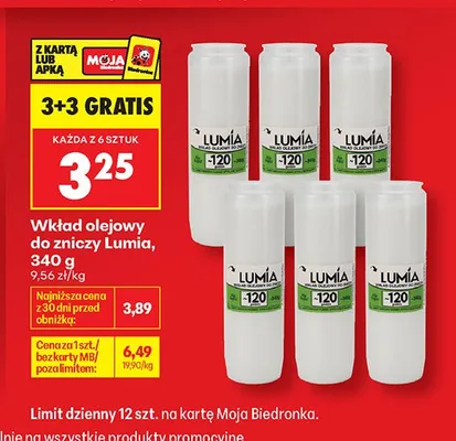 Wkład olejowy do zniczy Lumia promocja w Biedronka