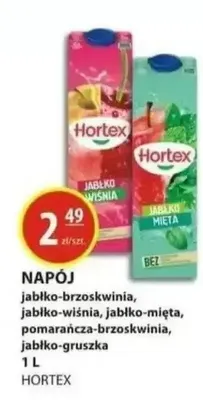 Napój jabłko-brzoskwinia, jabłko-wiśnia, jabłko-mięta, pomarańcza-brzoskwinia, jabłko-gruszka promocja w Zielony Koszyk