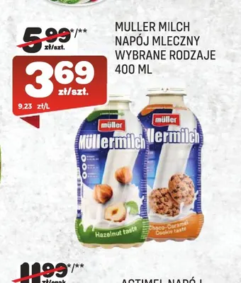 Napój mleczny Muller Milch promocja w Społem Praga