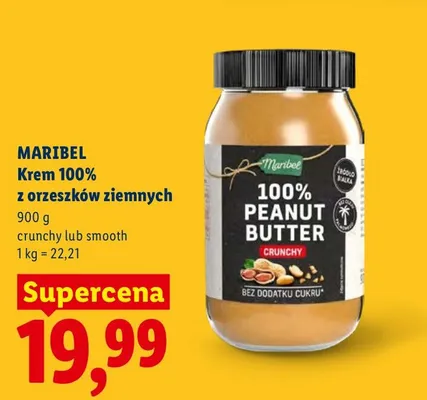 Krem 100% z orzeszków ziemnych Maribel crunchy promocja w Lidl
