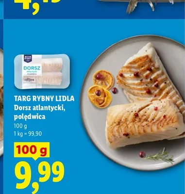 Dorsz atlantycki polędwica Targ Rybny Lidla promocja w Lidl