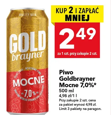 Piwo Goldbrayner Mocne 7,0% promocja w LEWIATAN