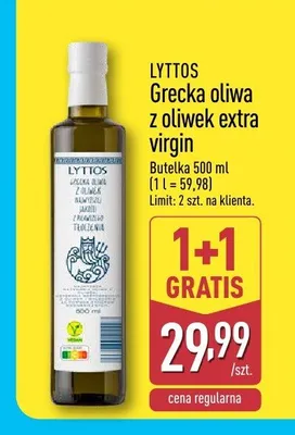 Grecka oliwa z oliwek extra virgin Lyttos promocja w Aldi