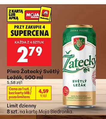 Piwo Žatecký Světlý Ležák promocja w Biedronka