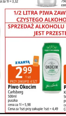 Piwo Okocim Jasne promocja w Leclerc
