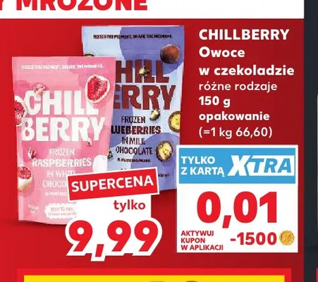 Owoce w czekoladzie Chillberry maliny w białej promocja w Kaufland
