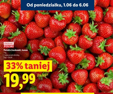 Truskawki luzem polskie promocja w Lidl