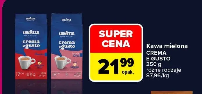 Kawa mielona Crema e Gusto Dolce Lavazza promocja w Carrefour