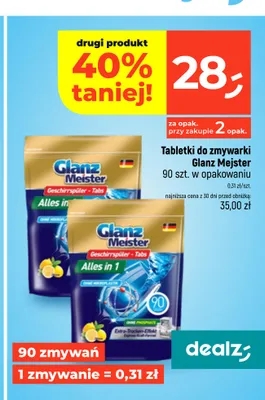 Tabletki do zmywarki Glanz Meister Alles in 1 promocja w Dealz