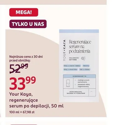 Regenerujące serum po depilacji Your Kaya promocja w Rossmann