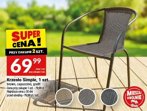 Krzesło Simple grafit promocja w Twój Market