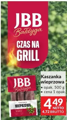 Kaszanka wieprzowa JBB Bałdyga promocja w Makro