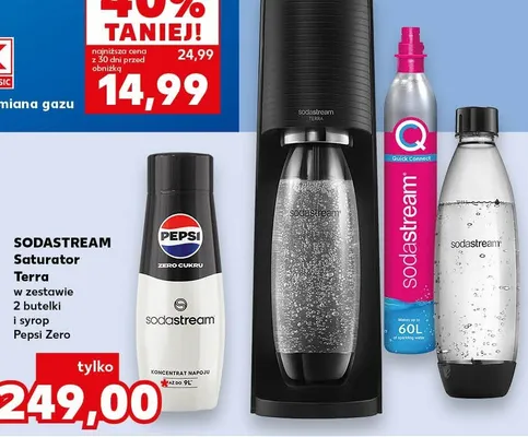 Saturator Terra +2 butelki +syrop Pepsi Zero promocja w Kaufland