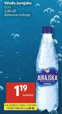 Woda Jurajska gazowana promocja w Delikatesy Centrum