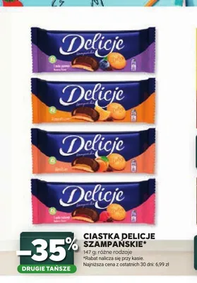 Ciastka Delicje Szampańskie o smaku pomarańczowym promocja w Stokrotka
