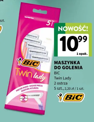 Maszynka do golenia BIC Twin Lady 2 ostrza promocja w Intermarche