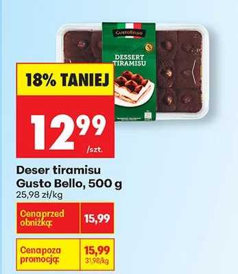 Deser tiramisu promocja w Biedronka