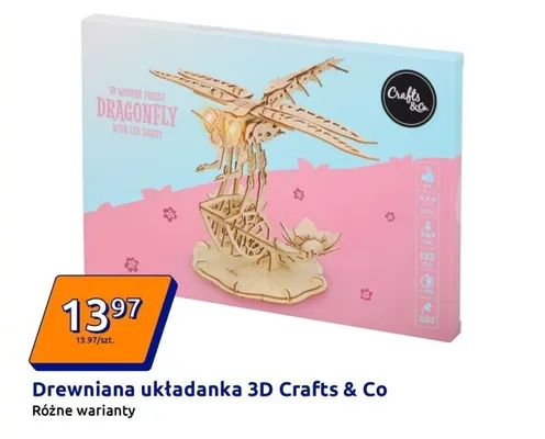Drewniana układanka 3D, różne warianty promocja w Action
