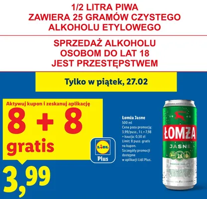 Piwo Łomża promocja w Lidl