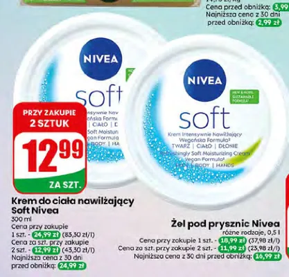 Krem do ciała nawilżający Nivea Soft promocja w Dino
