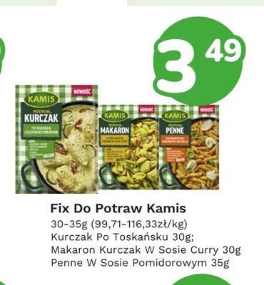 Fix do potraw Kamis makaron kurczak w sosie curry promocja w Limonka