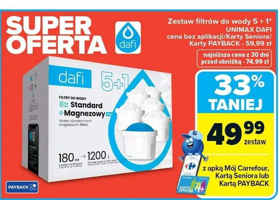 Zestaw filtrów do wody 5+1 Standard Magnezowy promocja w Carrefour