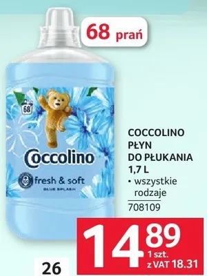 Płyn do płukania Coccolino 1.7 L wszystkie rodzaje promocja w Selgros