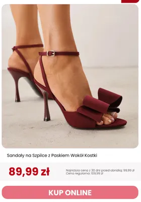 Sandały na szpilce z paskiem wokół kostki Renee promocja w Renee